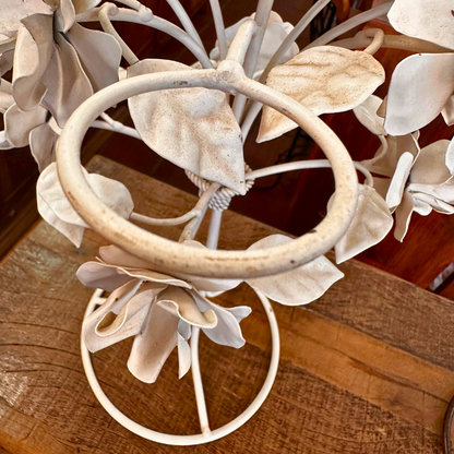 Porta Velas de mesa em ferro com flores -Liquidação Zera Estoque