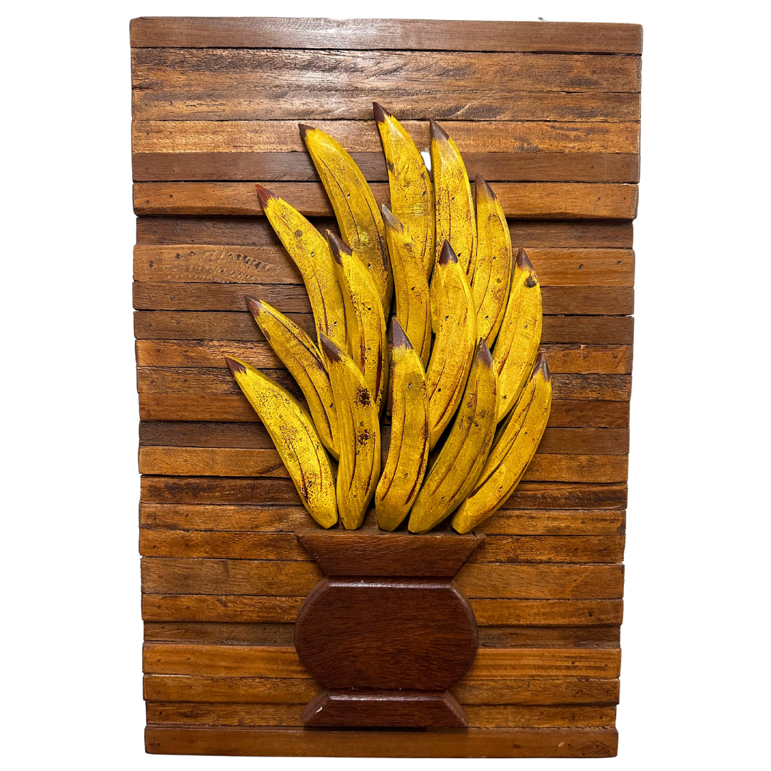 Quadro banana madeira reforçado 40 cm x 6 cm x 60 cm