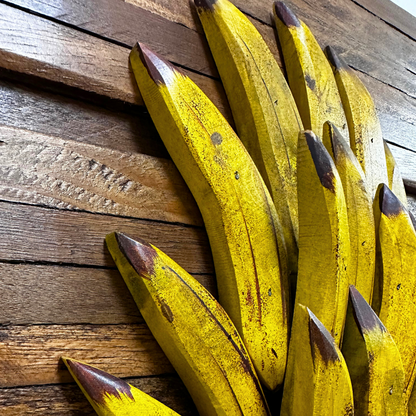 Quadro banana madeira maciça 40 cm x 6 cm x 60 cm-PROMO