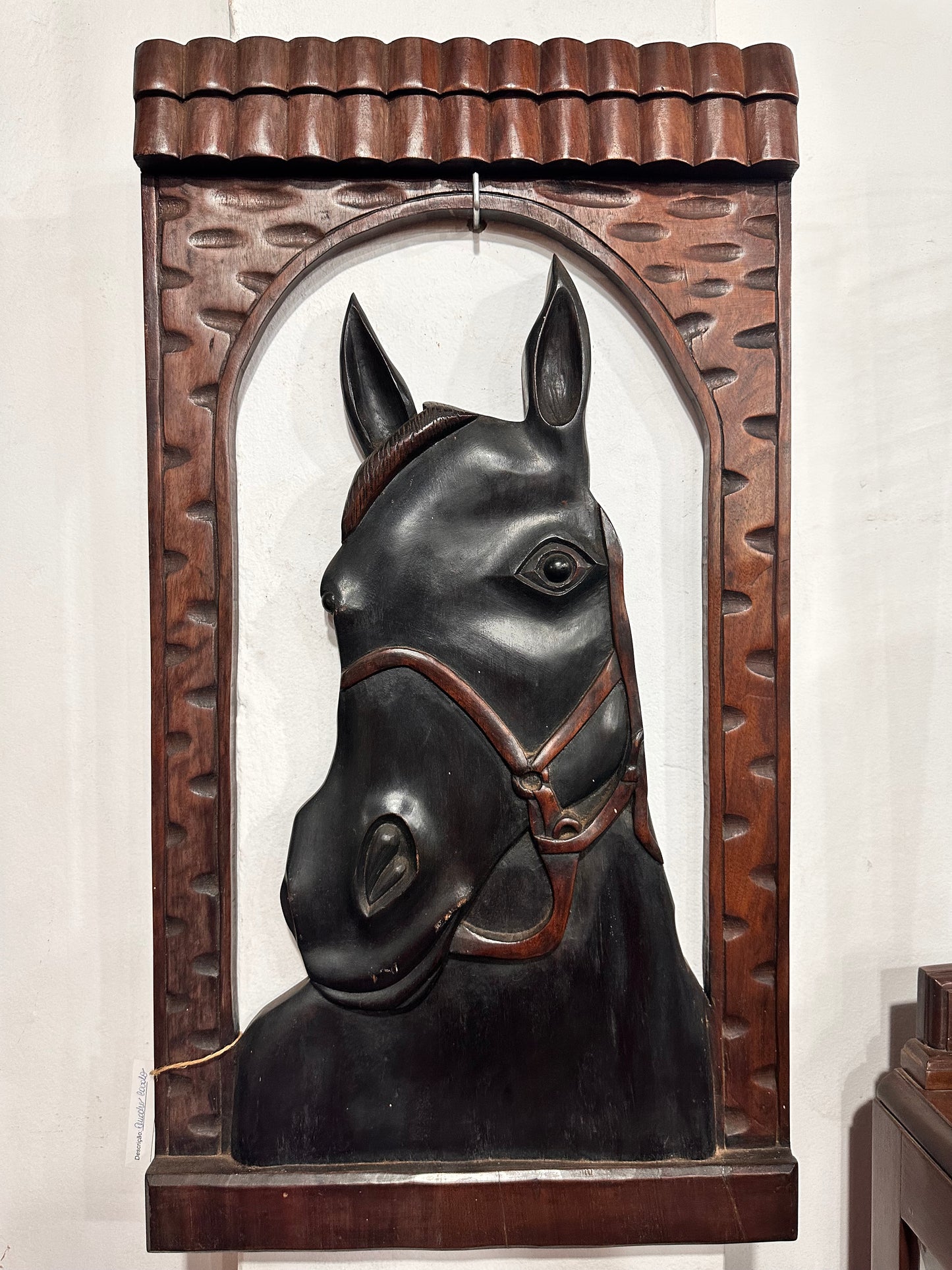 Quadro cavalo preto 42 cm x 5 cm x 76 cm altura-Peça única
